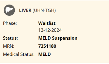 Example - Meld suspension shown in journey status from recipient status bar